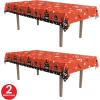 Beistle Haunted House Tablecovers, 54” x 108”– Plastic Table Cloth, Rectangular Tablecloth, Holiday Tablecloth, Halloween Plastic Tablecloth, Halloween Decorations, Orange/Black/White, 2 Pieces