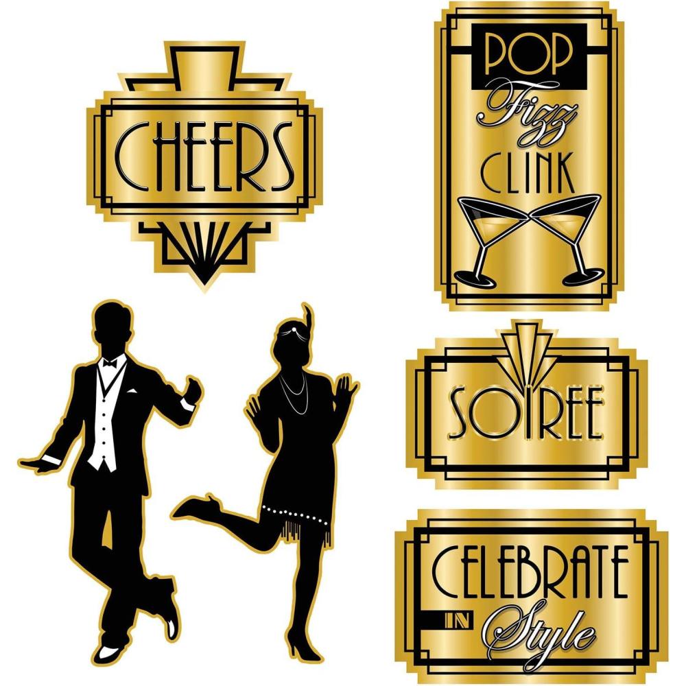 image:imageBeistle Roaring 20s Party Decorations Great 20s Assorted Cutouts 105 Inch to 16 Inch Pack 72