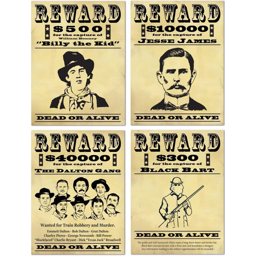 image:imageBeistle Wanted Sign Cutouts 4 Pack