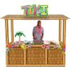 Beistle 3-D Tiki Bar Prop – Large Corrugated Cardboard Luau Display, 6′ 11″ x 7′ 3″ Life Size Hawaiian Themed Beach Party Decoration with Floral Details and Sign, Assembly Required