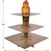 Beistle Tiki Torch Cupcake Stand Cake Holder Display, 15.25″ x 11.25″, Brown/Tan/Orange/Yellow(Tiki Torch Cupcake Stand – 2 Pack)