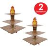 Beistle Tiki Torch Cupcake Stand Cake Holder Display, 15.25″ x 11.25″, Brown/Tan/Orange/Yellow(Tiki Torch Cupcake Stand – 2 Pack)