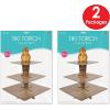 Beistle Tiki Torch Cupcake Stand Cake Holder Display, 15.25″ x 11.25″, Brown/Tan/Orange/Yellow(Tiki Torch Cupcake Stand – 2 Pack)