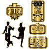 Beistle Roaring 20’s Party Decorations, Great 20’s Assorted Cutouts 10.5 Inch to 16 Inch, Pack 72