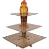 Beistle Tiki Torch Cupcake Stand Cake Holder Display, 15.25″ x 11.25″, Brown/Tan/Orange/Yellow(Tiki Torch Cupcake Stand – A)