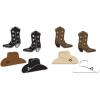 Cowboy Hat and Boot Silhouette Pack of 2