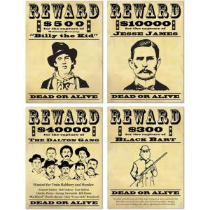Beistle Wanted Sign Cutouts 4 Pack
