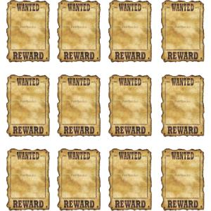 Beistle Western Wanted Sign Pack of 12