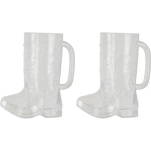 Plastic Cowboy Boot Cup Party Accessory (1 count)(17 Ounces (Pack of 2))