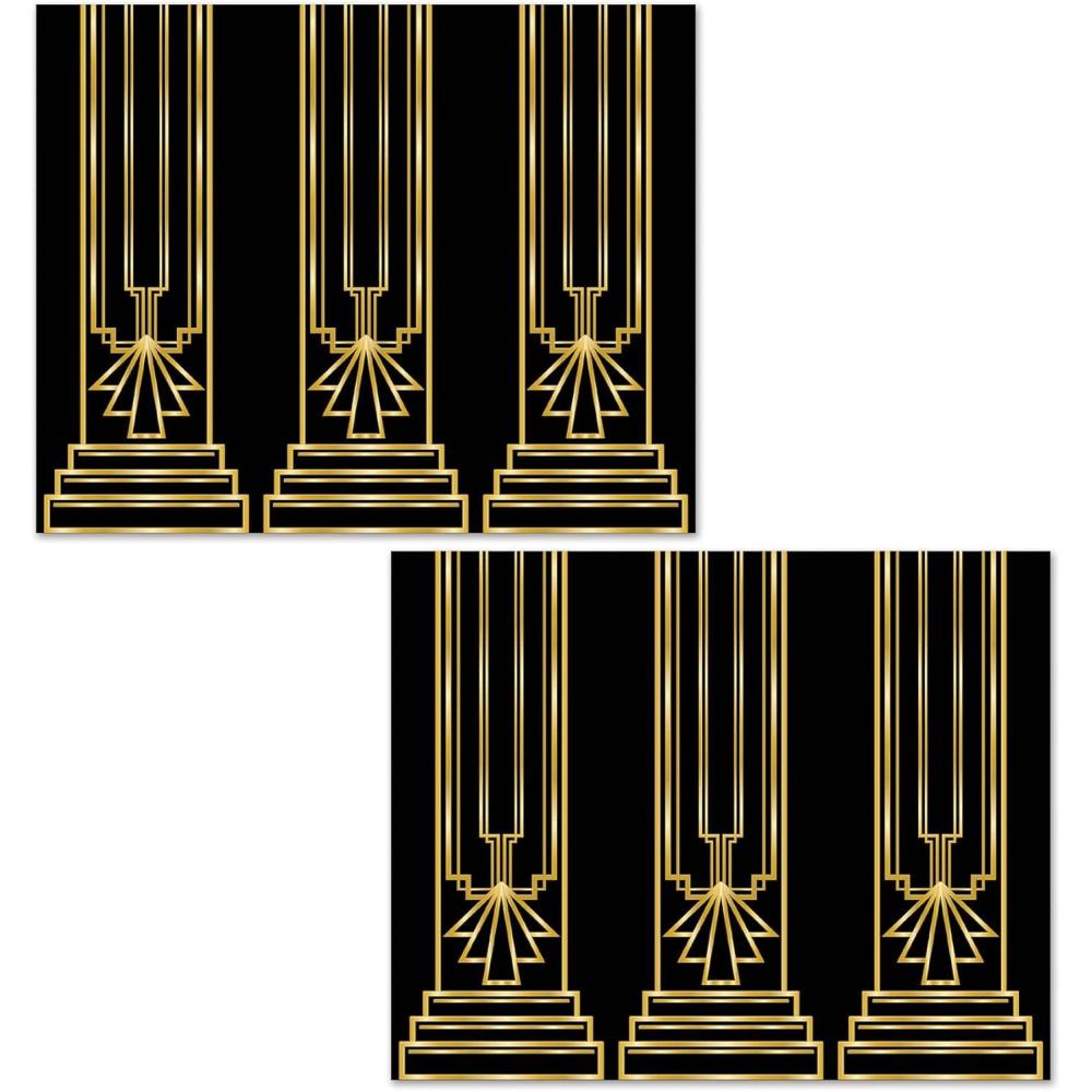 image:imageBeistle 2 Piece Great 20s Photo Backdrop 4 x 30 Easy to Adhere Wall Covering Roaring 20s Party Decorations 1920s Theme Great Gatsby Dcor