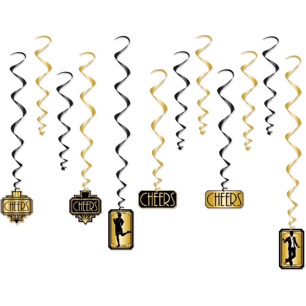 image:imageBeistle Club Pack Roaring 20s Metallic Great 20s Whirls Box of 72 Total Whirls