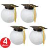 Beistle Grad Cap Paper Lanterns 4 Piece, 9.5″, Multicolored