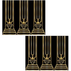 Beistle 2 Piece Great 20s Photo Backdrop, 4′ x 30′ – Easy to Adhere Wall Covering, Roaring 20’s Party Decorations, 1920’s Theme Great Gatsby Décor