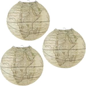 Beistle 3 Piece Bon Voyage Around The World Party Decorations Travel Themed Hanging Paper Lanterns