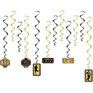 Beistle Club Pack Roaring 20’s Metallic Great 20’s Whirls, Box of 72 Total Whirls.