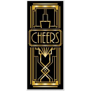 Beistle Roaring 20’s Party Decorations, Great 20’s Door Cover 30 Inch x 6 Feet, Pack of 12