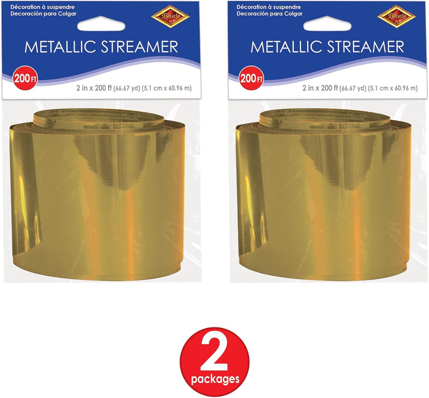 image:imageBeistle 2 Piece Indoor Outdoor Metallic Plastic Birthday Streamers For Wedding Receptions Graduation Parties New Years Eve Decorations