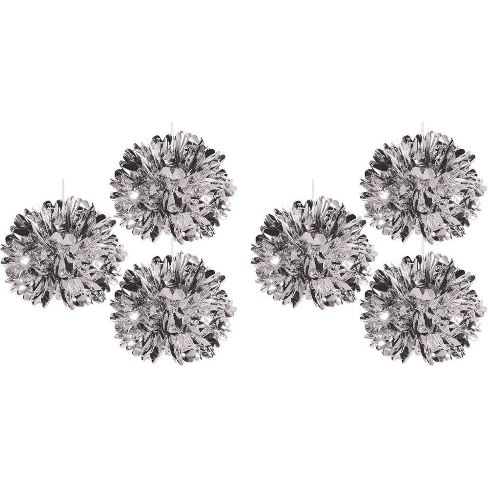 image:imageBeistle Metallic Fluff Balls 6 Piece 16 Silver