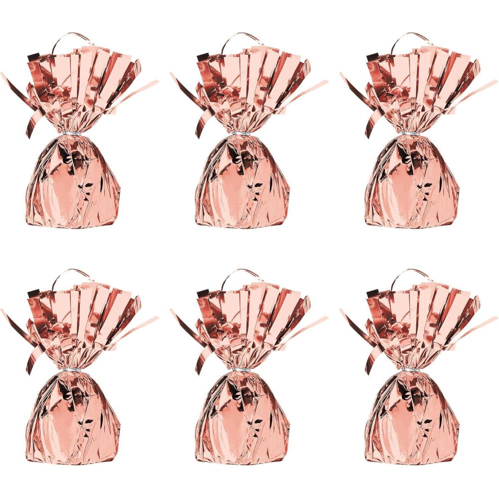 image:imageBeistle Metallic Wrapped Balloon Weight 6 Pack Rose Gold Balloon Centerpiece Bouquet Holders Party Decoration Accessories for Birthdays Weddings Graduations and Retirement Celebrations 6 Oz