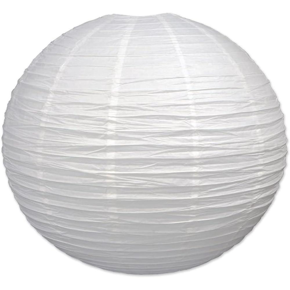 image:imageBeistle White Jumbo Paper Lantern Hanging Decoration for Weddings Bridal Showers Graduation Parties1 piece