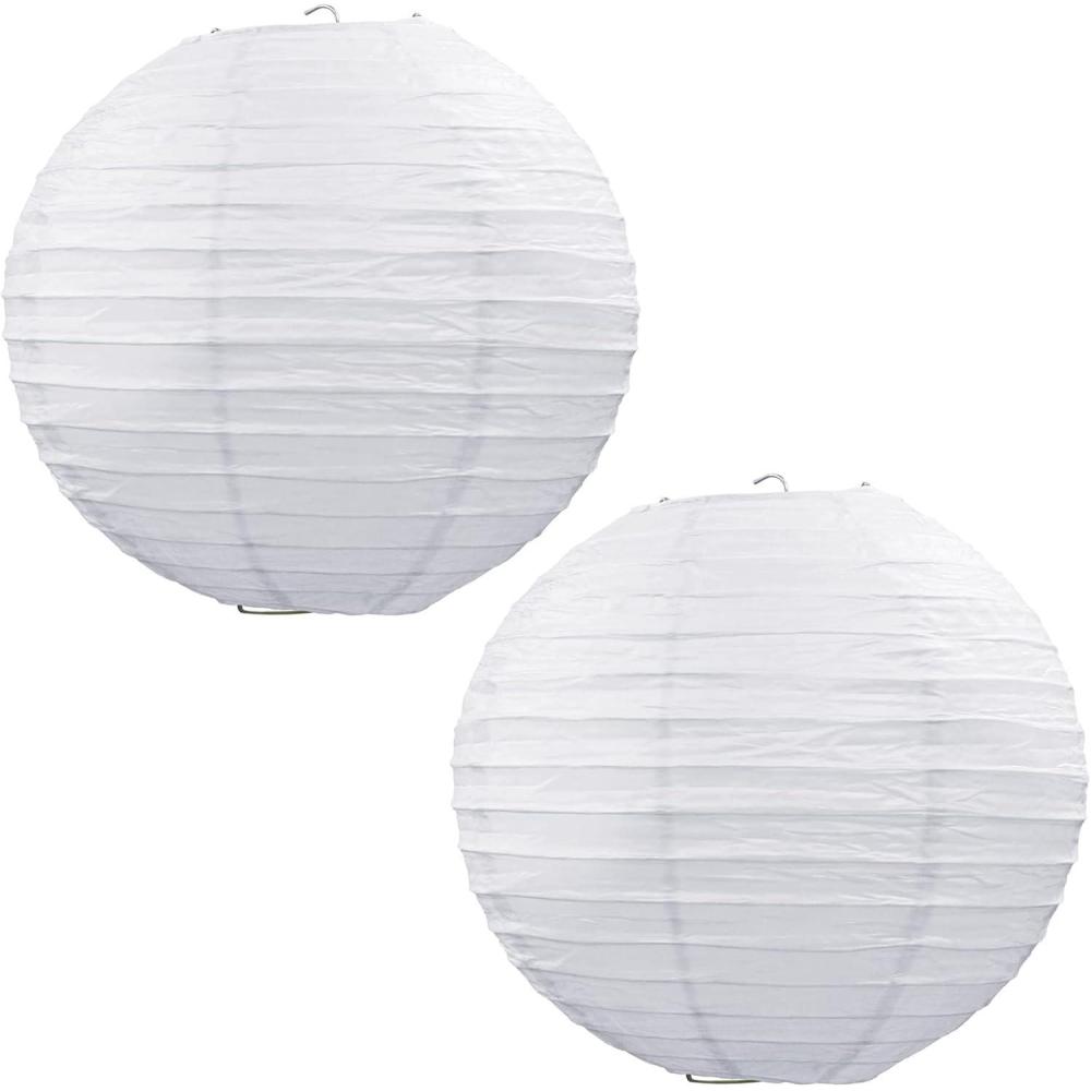 image:imageBeistle White Jumbo Paper Lantern Hanging Decoration for Weddings Bridal Showers Graduation Parties2 piece