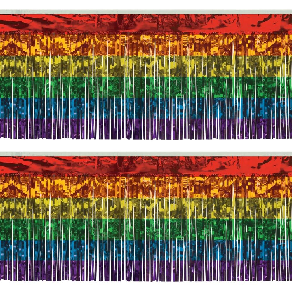 image:imagePackaged 1Ply Metallic Fringe Drape Rainbow Pack of 21
