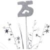 Beistle 12 Piece Glittered Number 25 Metallic Star Spray Centerpieces For Anniversary Party, 25th Birthday Decorations