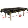 Beistle 2 Piece Metallic Happy Retirement Tablecovers, 54” x 108”, Plastic Party Tablecloths in Black, Gold, Silver