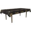 Beistle 2 Piece Metallic Happy Retirement Tablecovers, 54” x 108”, Plastic Party Tablecloths in Black, Gold, Silver