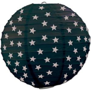 Beistle 3-Pack Star Paper Lanterns, 91/2-Inch, Black and Silver, black/silver (54573-BKS)(Silver Stars Design Round Paper Lanterns)