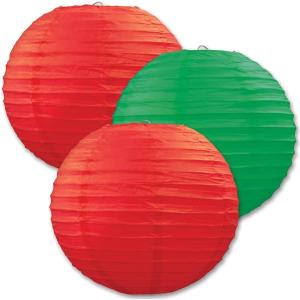 Beistle Paper Lanterns (Red/Blue/Green)(Red/Green)