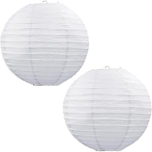 Beistle White Jumbo Paper Lantern Hanging Decoration for Weddings, Bridal Showers, Graduation Parties(2 piece)