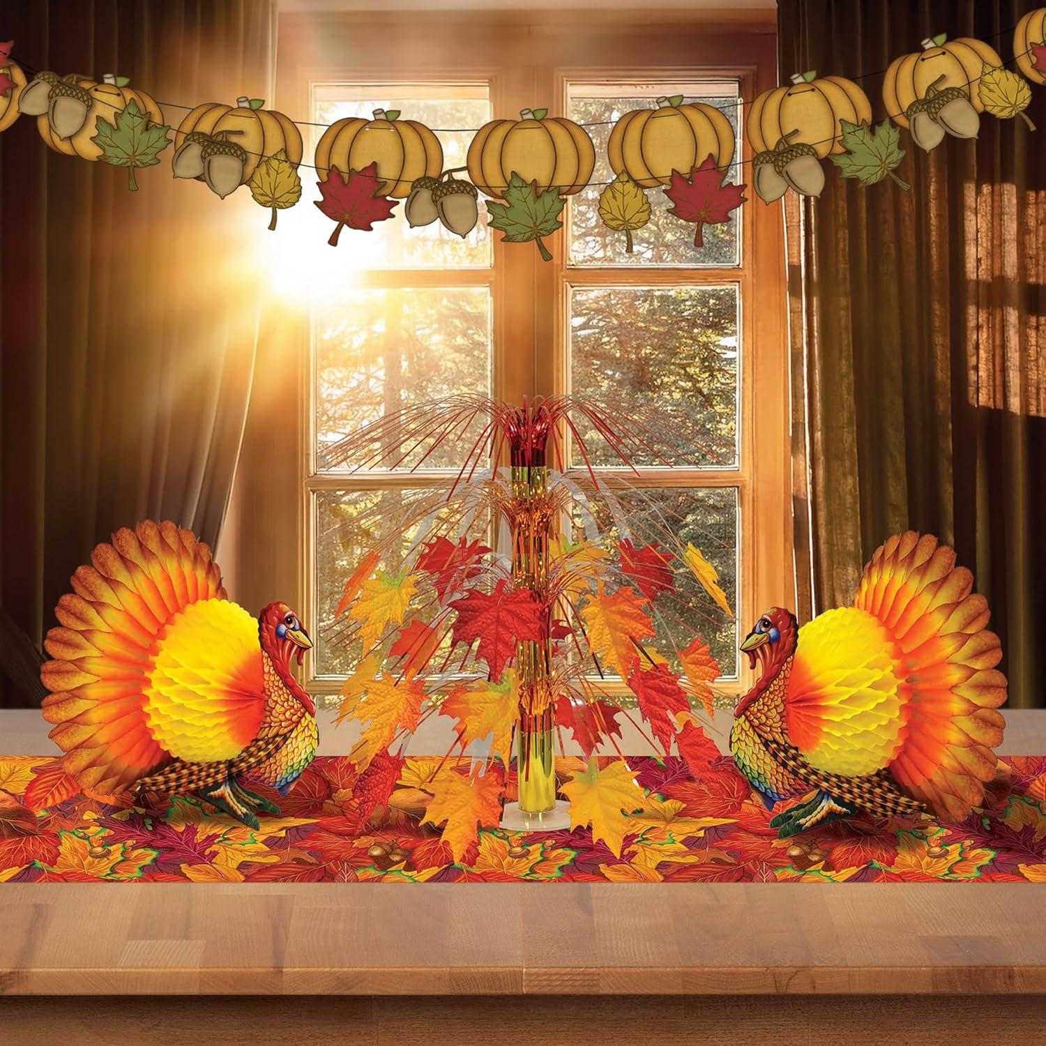image:imageBeistle 3 Piece Tissue Paper Turkey Centerpieces For Thanksgiving Day Party Decoration Autumn Fall Harvest Home Decor