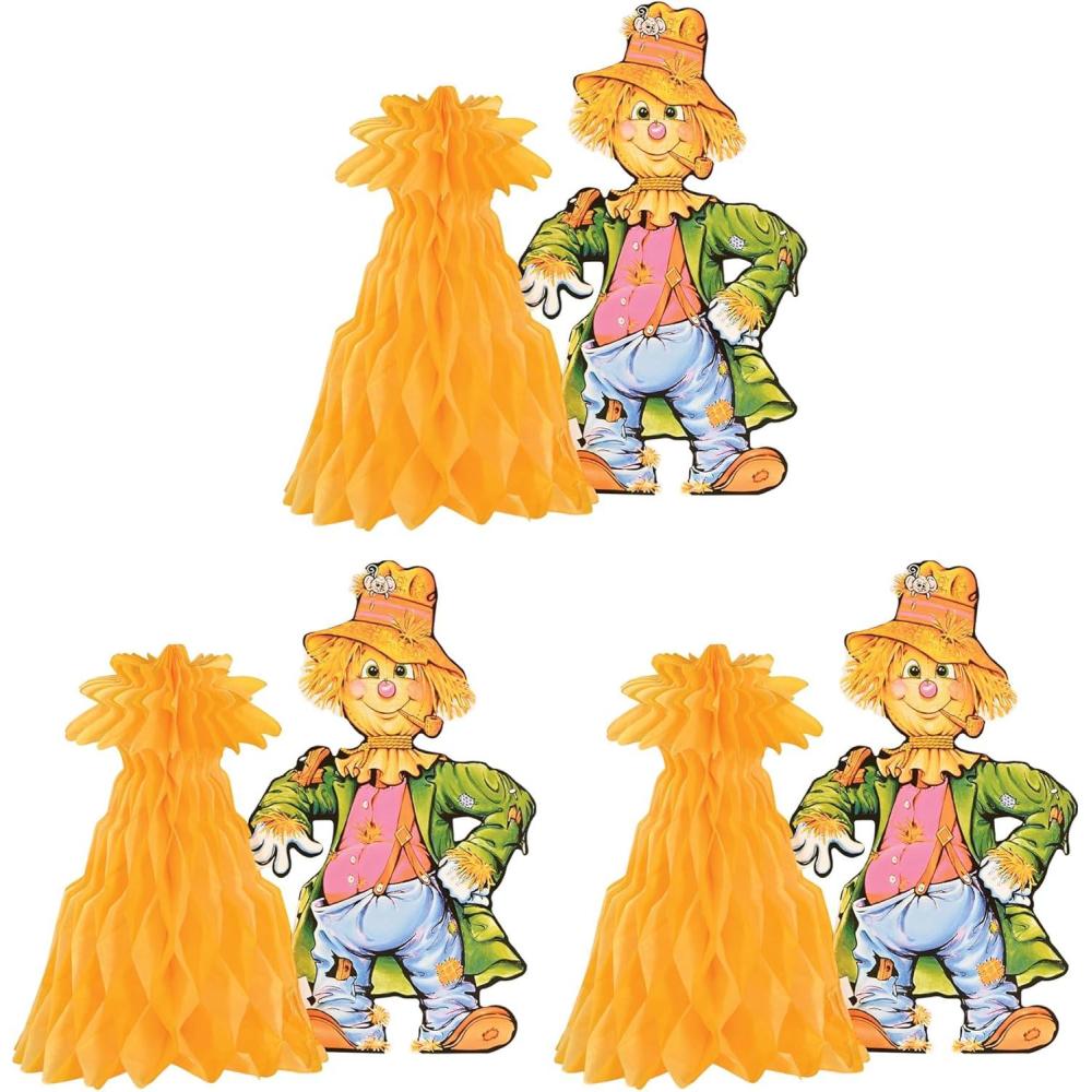image:imageBeistle 3 Piece 11 Fall Harvest Scarecrow Centerpieces for Thanksgiving Decorations
