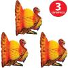 Beistle 3 Piece Tissue Paper Turkey Centerpieces For Thanksgiving Day Party Decoration, Autumn Fall Harvest Home Decor