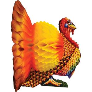 Beistle 1-Pack Decorative Tissue Turkey Centerpiece, 9-Inch