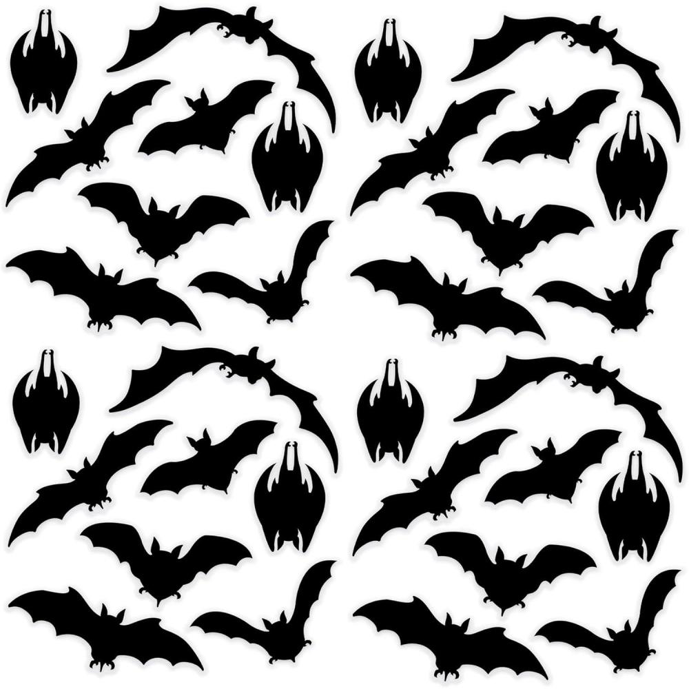 image:imageBeistle 4 Sheets 32 Pieces Black Bat Window Clings  Eerie And Haunting Halloween Decorations Made In USA Since 1900