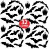 Beistle 4 Sheets (32 Pieces) Black Bat Window Clings – Eerie And Haunting Halloween Decorations, Made In USA Since 1900
