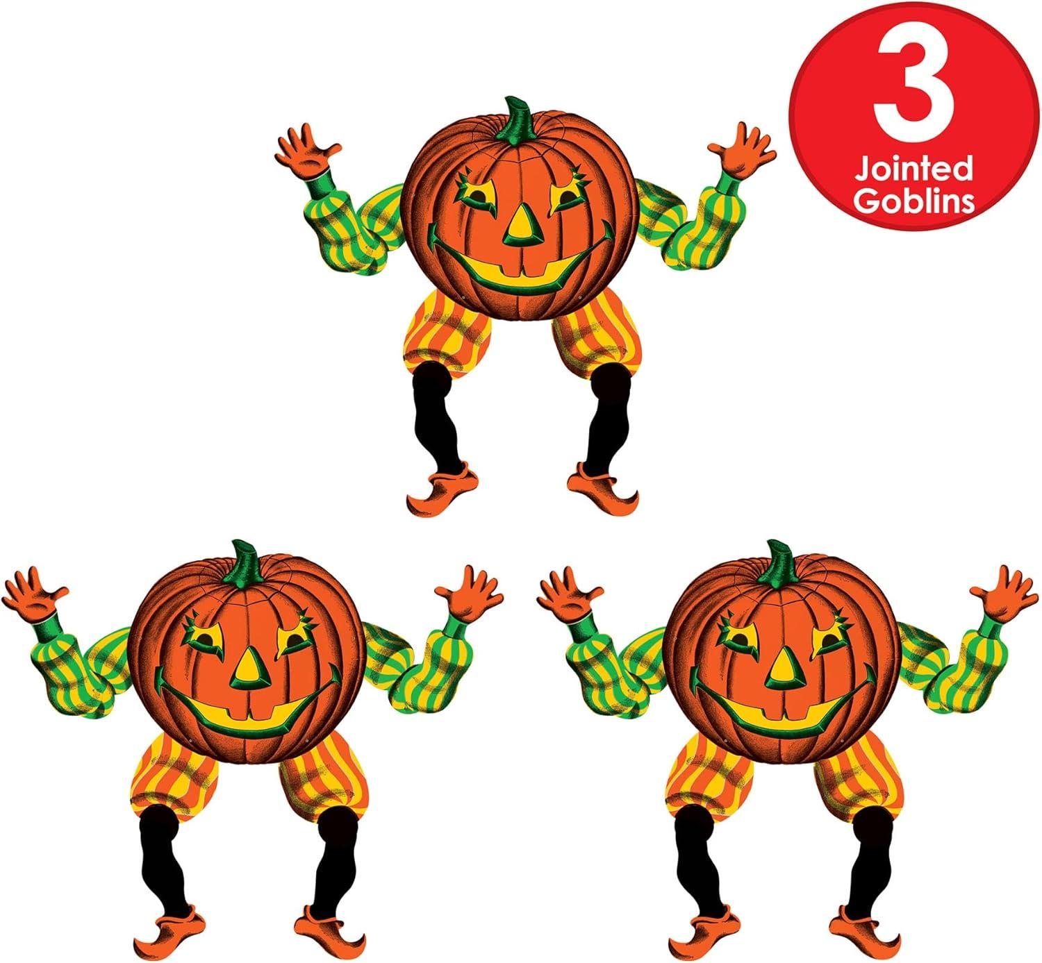 image:imageBeistle Set of 3 Vintage Halloween Goblins Photo Prop Backdrops 30 Spooky Fall Pumpkin Wall Decorations Cut Out Decor