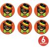 Beistle 6 Piece Retro Vintage Happy Halloween Party Favors Black Cat Pinback Buttons(Orange/Black/Yellow/Green)