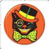 Beistle 6 Piece Retro Vintage Happy Halloween Party Favors Black Cat Pinback Buttons(Orange/Black/Yellow/Green)