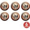 Beistle 6 Piece Retro Vintage Happy Halloween Party Favors Skull Pinback Buttons