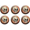 Beistle 6 Piece Retro Vintage Happy Halloween Party Favors Skull Pinback Buttons