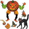 Beistle Vintage Halloween Decoration Bundle – Jointed Goblin, Scratch Cat, and Classic Cutouts, Retro Party Wall Décor, Collectible Double-Sided Printed Decorations for Nostalgic Halloween Parties