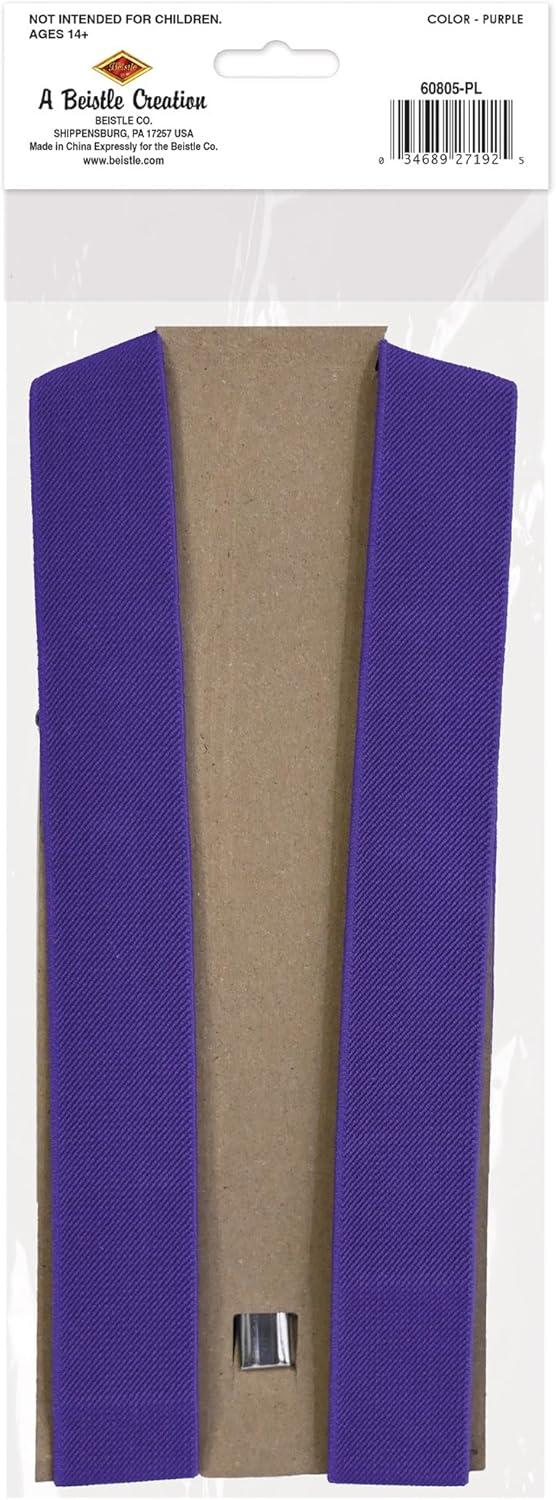 image:imageBeistle Purple Suspenders Adjustable Costume Suspenders Classic YBack ClipOn Braces Novelty Spirit Accessory for Halloween Costumes Stage Performances Photo Booth Props amp Themed Party Wear