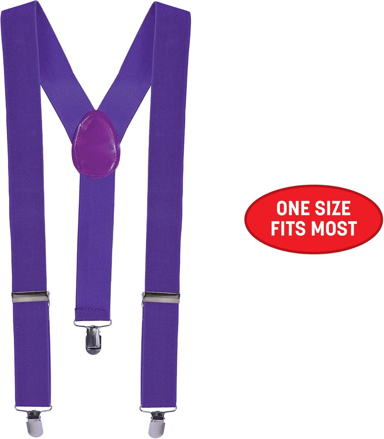 image:imageBeistle Purple Suspenders Adjustable Costume Suspenders Classic YBack ClipOn Braces Novelty Spirit Accessory for Halloween Costumes Stage Performances Photo Booth Props amp Themed Party Wear