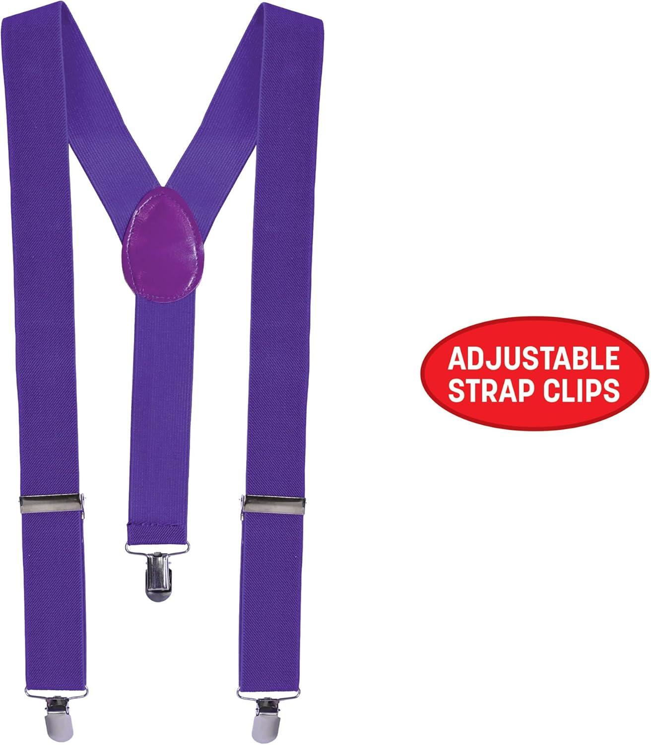 image:imageBeistle Purple Suspenders Adjustable Costume Suspenders Classic YBack ClipOn Braces Novelty Spirit Accessory for Halloween Costumes Stage Performances Photo Booth Props amp Themed Party Wear