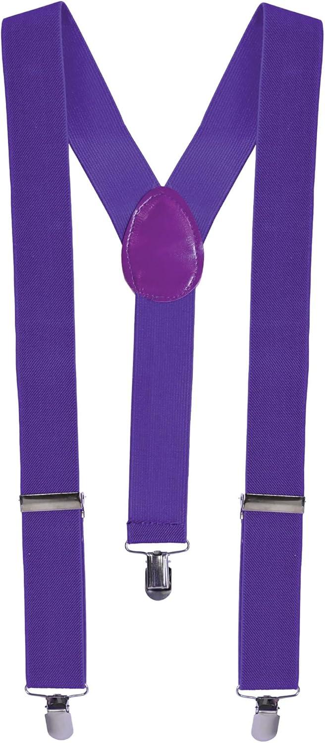 image:imageBeistle Purple Suspenders Adjustable Costume Suspenders Classic YBack ClipOn Braces Novelty Spirit Accessory for Halloween Costumes Stage Performances Photo Booth Props amp Themed Party Wear