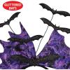 Beistle 2-Pack Glittered Bat Headband, Halloween Costume Accessory, Purple & Black Bat Wing Design with Glittery Bats, Perfect for Halloween Parties, Trick-or-Treating, & Spooky Celebrations