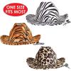 Beistle Animal Print Cowboy Hats – 6 Pack, Safari Party Supplies with Adjustable Chin Strap, Halloween Costume Accessories, Fun Jungle Tiger, Zebra & Leopard Birthday Hats, One Size Fits Most